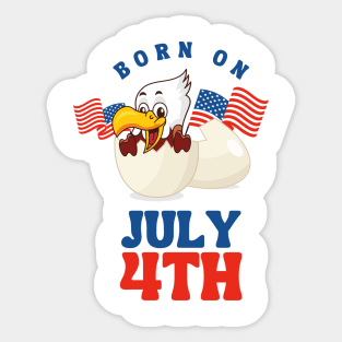 Born on July 4th Sticker